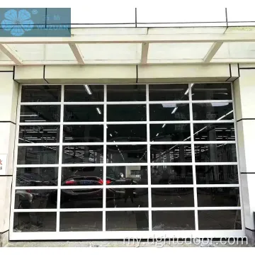 Full Clear Sectional အပိုင်း Aluminum Glass Garel Garage တံခါးတံခါး